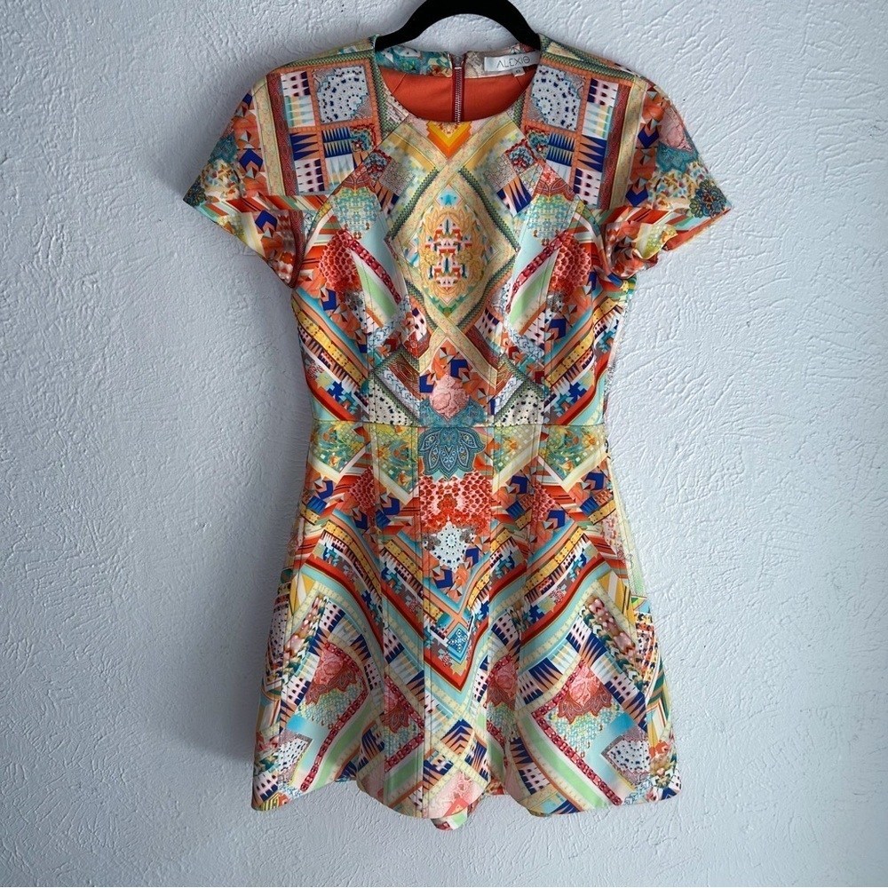 Alexis Multicolor Geometric Print Mini Dress Small kaleidoscope